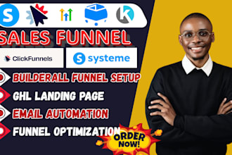 build converting builderall funnel, katra funnel, ghl landing page for busineses