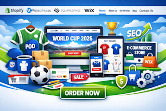 squarespace world cup 2026 football visa sports jersey pod wix website design