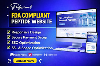 peptide website supplement website nutraceutical fda compliant peptide website