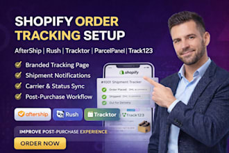 setup shopify order tracking page aftership rush tracktor parcel panel track123