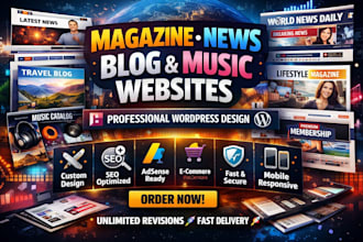 modern news website, magazine website, blog website with elementor wordpress