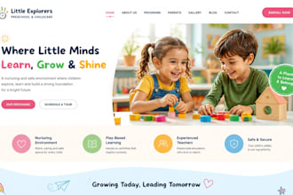 design squarespace wix preschool website childcare kindergarten daycare website