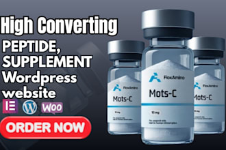 design peptide website, nutraceutical supplement store, research peptide website