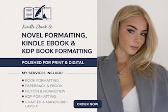 novel formatting, kindle ebook formatting and KDP book formatting