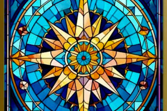 design stained glass art mosaic logo and modern glass style branding