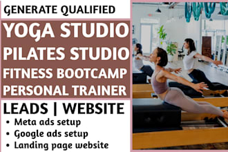 generate yoga, pilates studio, fitness bootcamp, personal trainer leads website