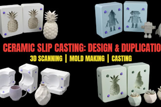 design 3d silicone mold slip casting 3d cad model injection mold print ready stl
