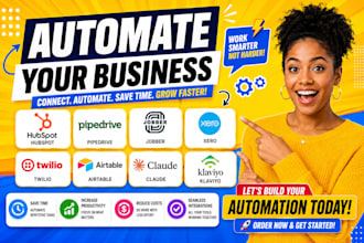 hubspot automation pipedrive jobber xero twilio airtable claude klaviyo workflow