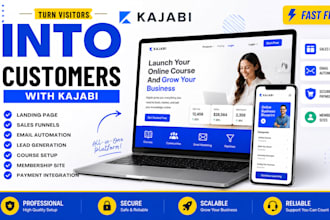 fix kajabi website issues and set up integrations