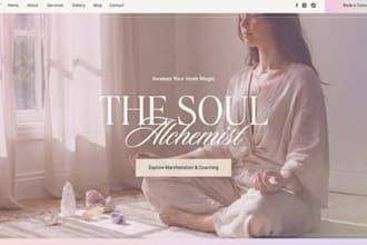 build squarespace spiritual healing website wellness therapy holistic website