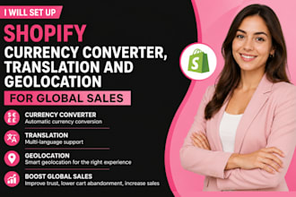 set up shopify currency converter, translation and geolocation for global sales