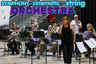 create realistic string arrangement orchestra quartet orchestra, or wind band