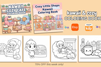 draw cute kawaii cozy bold and easy coloring pages