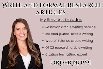 write and format research articles in indexed journals q1 to q4 with citation
