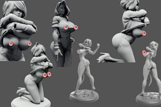 sculpt sexy 3d nsfw anime model action figure cartoon character art 3d printing