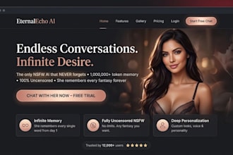 create uncensored ai nsfw app and website with long memory keeping