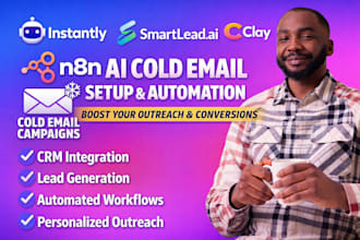 setup instantly ai smartlead ai instantly ai clay com cold email campaign n8n