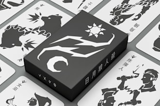 design custom playing card game, uno deck, poker cards, card box mockup rulebook