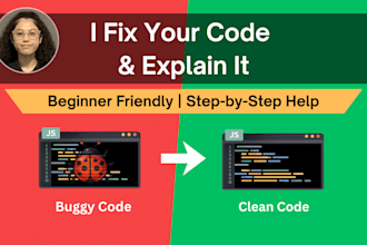 debug your code and explain the fix step by step