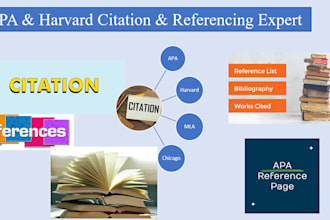 fix apa, mla, chicago, harvard citation and referencing