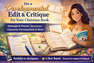 do a developmental edit and critique for your christian book, memoir and sermons