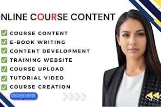 build full online course content with modules, lessons and activities