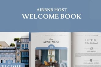 canva property vacation rental guide design welcome book for your airbnb guests