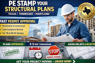 licensed structural engineer pe stamp for texas tennessee maryland