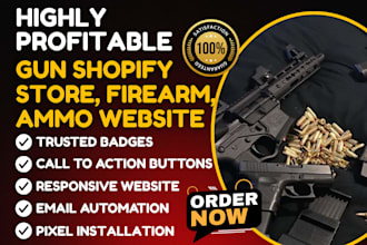 design gun shopify store firearm ammunition website pistol squirt gun website