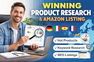 do winning product research and listing for amazon germany italy spain france