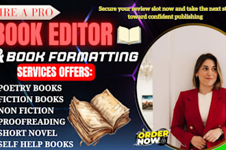 format and edit, proofread poetry, fiction, and chapbooks for kdp publishing