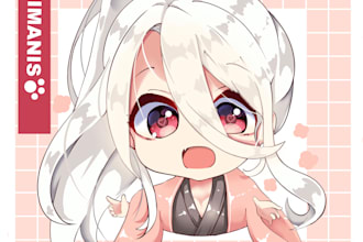 draw cute anime chibi half body character