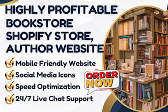 design bookstore shopify store author website with lulu direct bookvault amazon