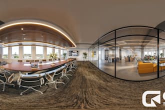 create 3d 360 panorama render for interior and exterior