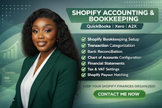 do shopify accounting and bookkeeping in quickbooks, xero, and a2x
