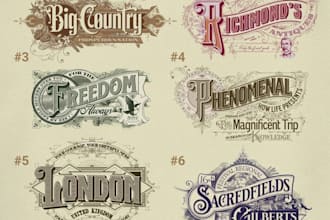 design vintage badge logo with custom typography