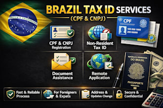 obtain brazil cpf or cnpj tax id for foreigners, help with company registration