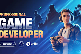create 2d or 3d mobile game using unity or unreal engine