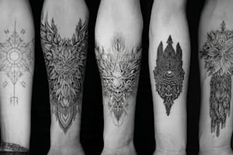 high end dotwork tattoo design for you