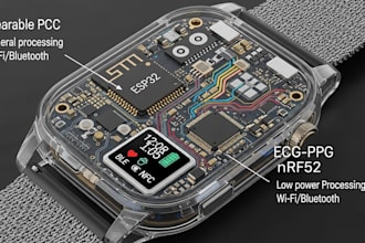 wearable pcb firmware ble nfc ecg ppg esp32 nrf52 smartwatch