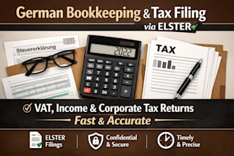 handle german bookkeeping, vat, income and corporate tax filings via elster