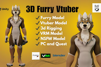 make vrchat avatar furry model vtuber vrc nsfw avatar, avi outfit, vrchat for PC