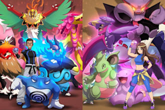 draw pokemon trainer anime illustration fakemon fanart