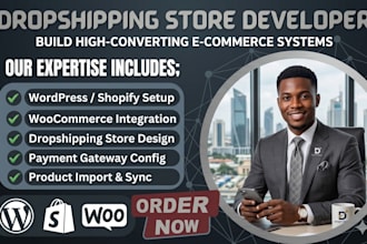 build wordpress shopify integration woocommerce dropshipping store