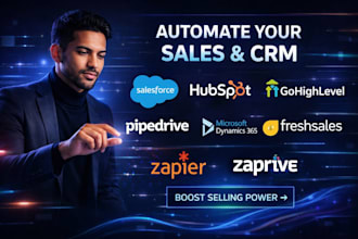 setup automate salesforce hubspot ghl pipedrive ms dynamics365 freshsales zapier