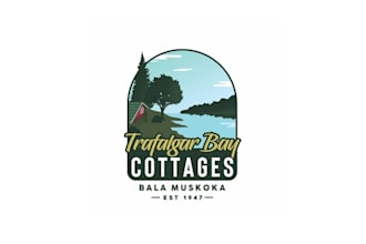 make traditional part logo for trafalgar bay cottages