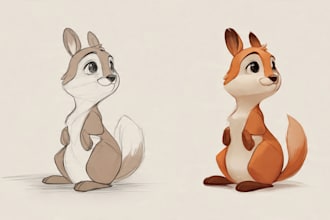 draw cute cartoon or animal illustration