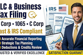prepare your llc and business tax return, s corp irs filing, bookkeeping tax