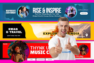 create a perfect linkedin cover, header, banner, and logo design