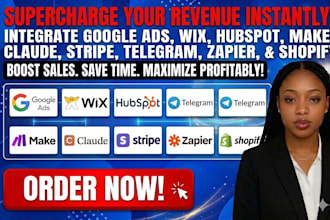integrate google ads shopify wix form hubspot make claude stripe telegram zapier